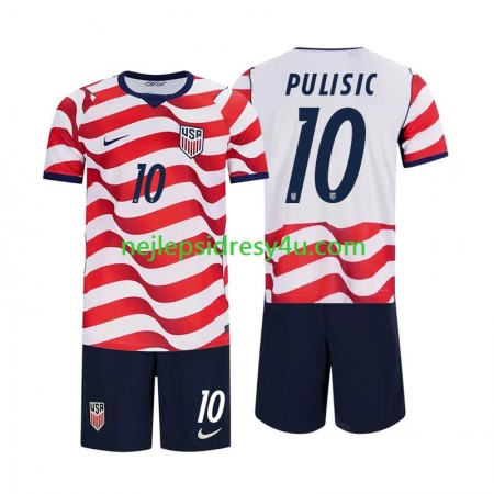 Fotbalový Dres Spojené Státy Americké Christian Pulisic 10 Dětské Domácí Mistrovství světa 2026 Fotbalový Dres Spojené Státy Americké Christian Pulisic 10 Dětské Domácí Mistrovství světa 2026
